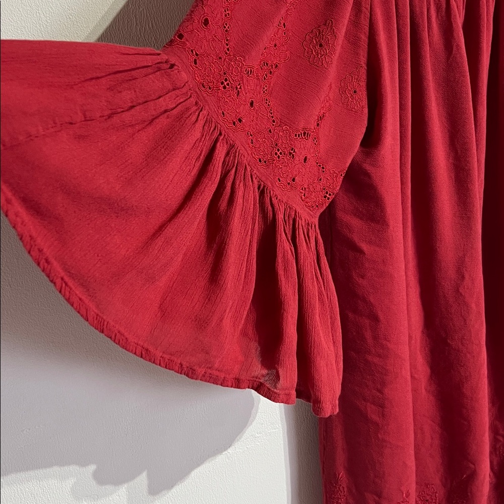 Rusty Red Ruffled Dress - Picture 3 of 4